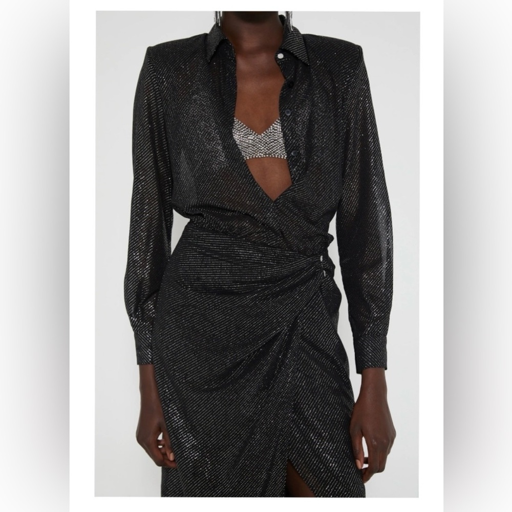 ZARA Sparkly Wrap Midi Dress - 9624/694